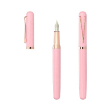 Pretty Pink color best gift for lady Promotion Custom logo luxury rose gold metal fountain pen ink